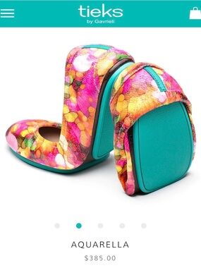 Tieks Aquarella Floral Multicolor Ballet Ballerina Flats Shoes